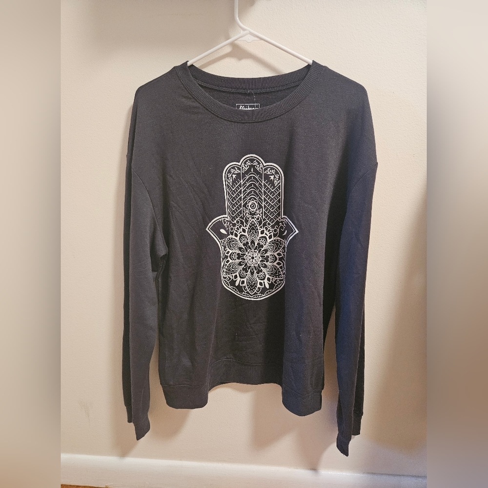 Crew neck sweatshirt with spiritual design